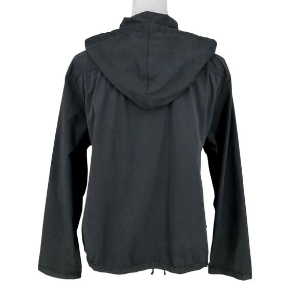 Chicos Jacket 3 Womens XL Black Full Zip Snaps Removable Hood Pockets Drawstring - Picture 3 of 16